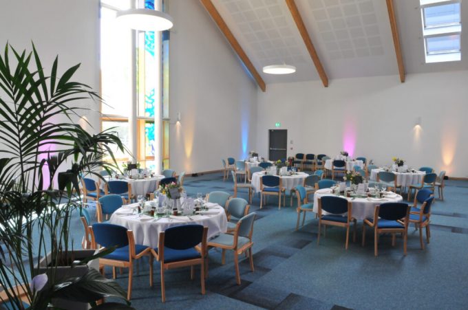 Auditorium  set up for Celebration Dinner